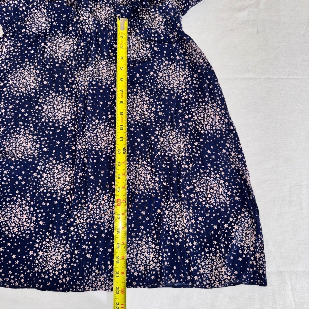 Boden Navy Pink Floral Print V-Neck Mini Dress Short Sleeve Pockets W0206 US 10 - Picture 4 of 13